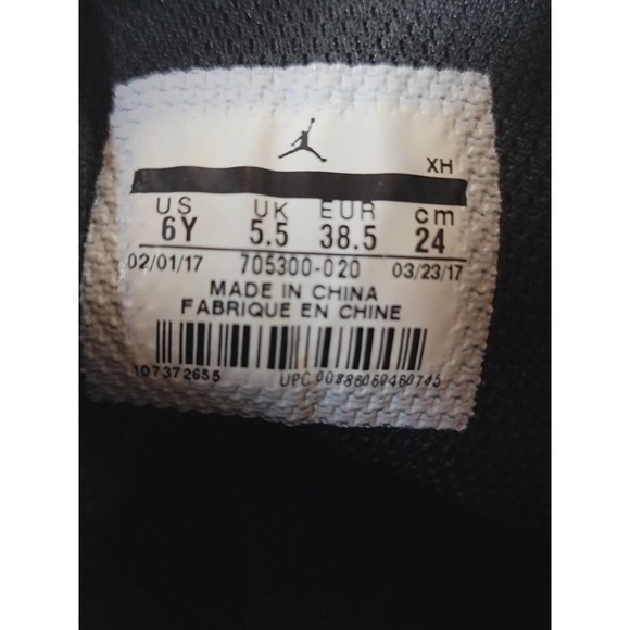 Nike Air Jordan 1 Retro OG High BG Kids Youth Black Red White Womens Sz 7.5  6Y - Picture 12 of 12